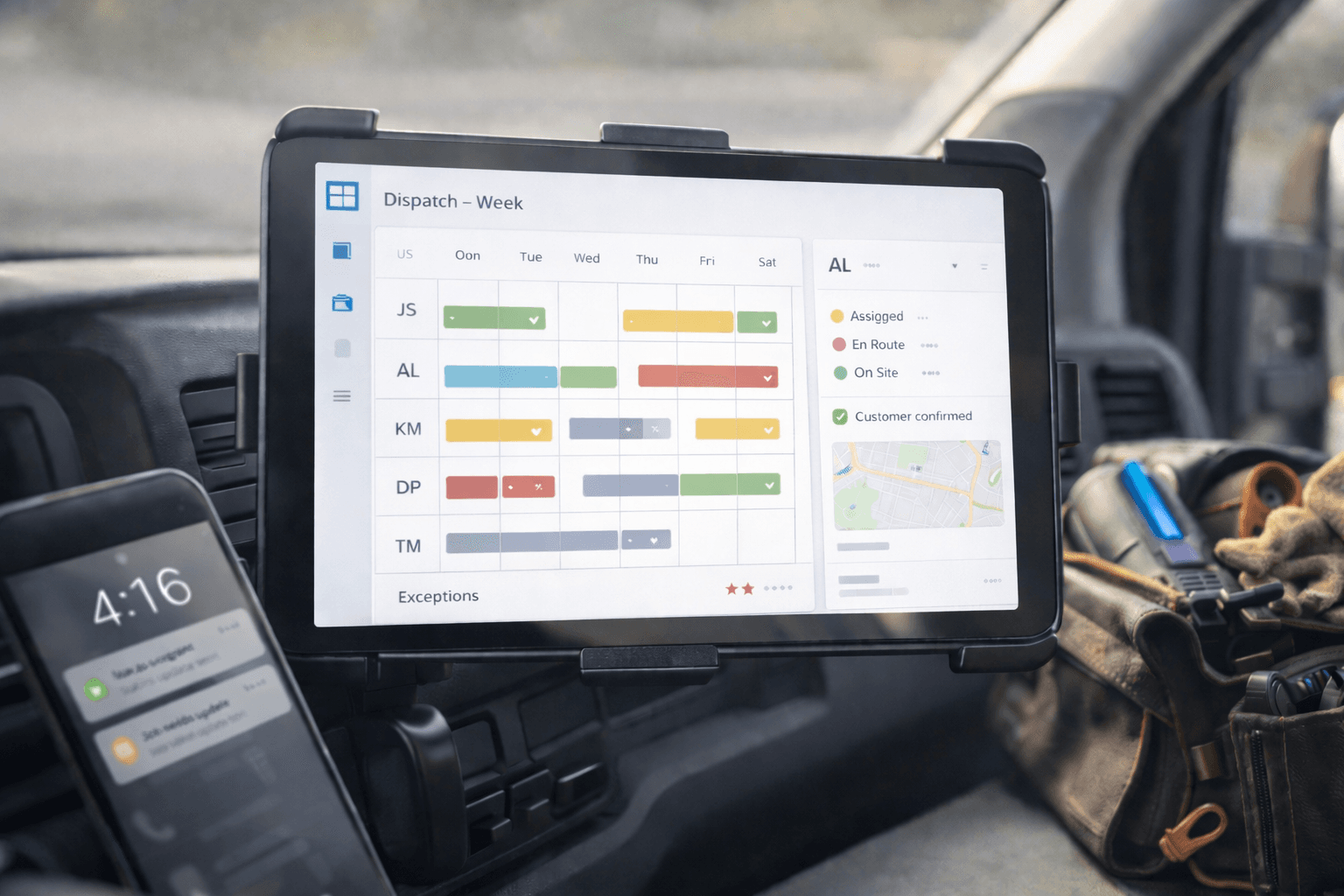 Scheduling and dispatch setup