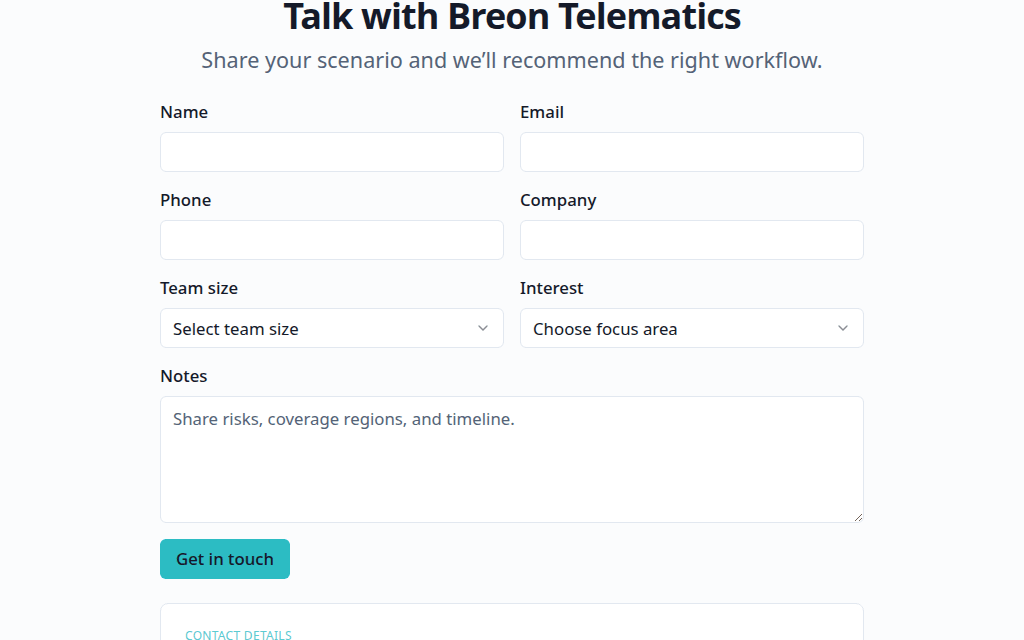 Lead enquiry capture workflow